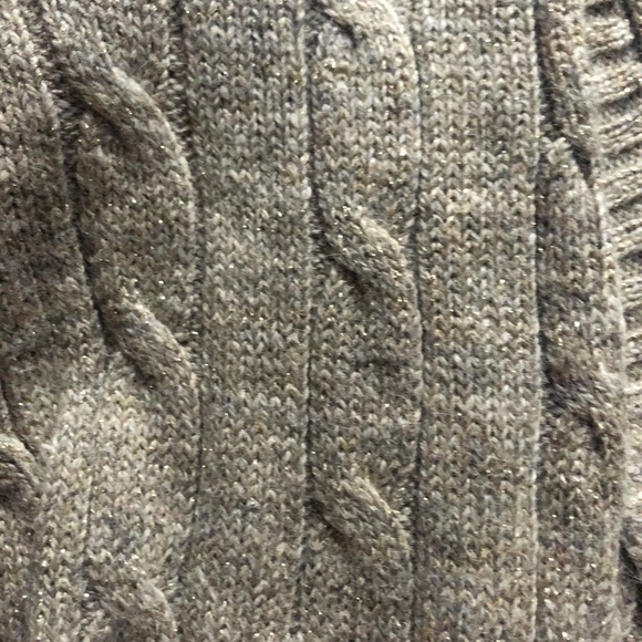 Women’s LOFT Beige sweater with gold shimmer - Picture 3 of 8